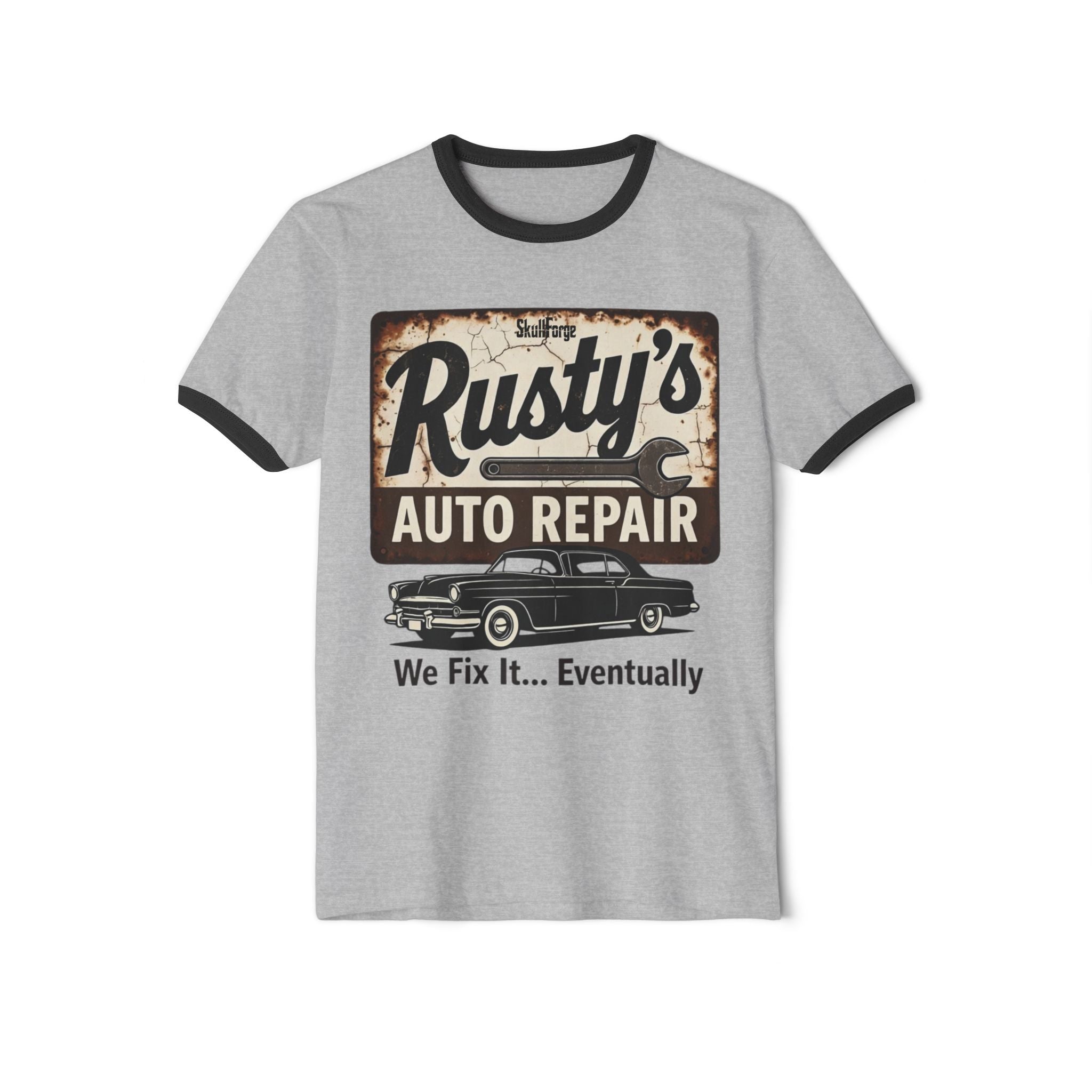 Rusty's Auto Repair Vintage Ringer Tee