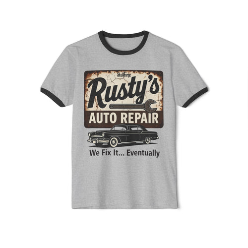 Rusty's Auto Repair Vintage Ringer Tee