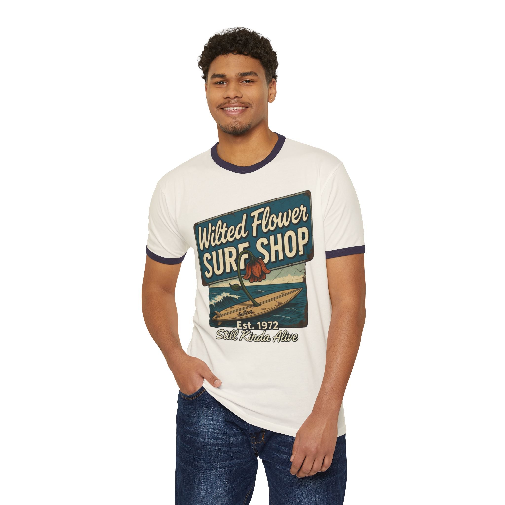 Wilted Flower Surf Shop Vintage Ringer Tee T-Shirt