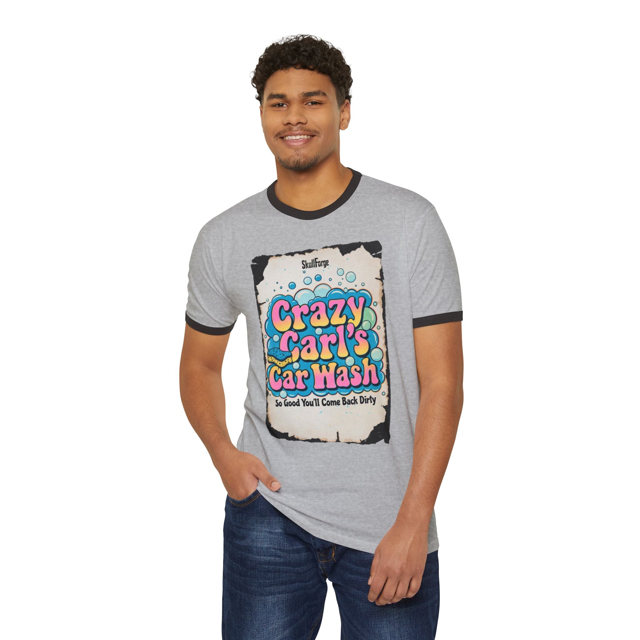 Crazy Carl's Car Wash Vintage Ringer Tee