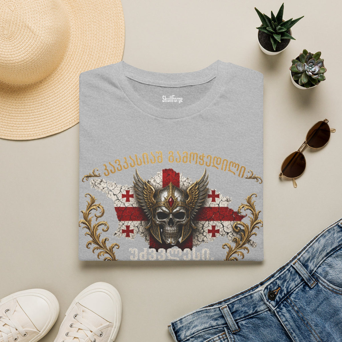 Forged in the Caucasus – Georgian Pride Tee Sport Grey T-Shirt