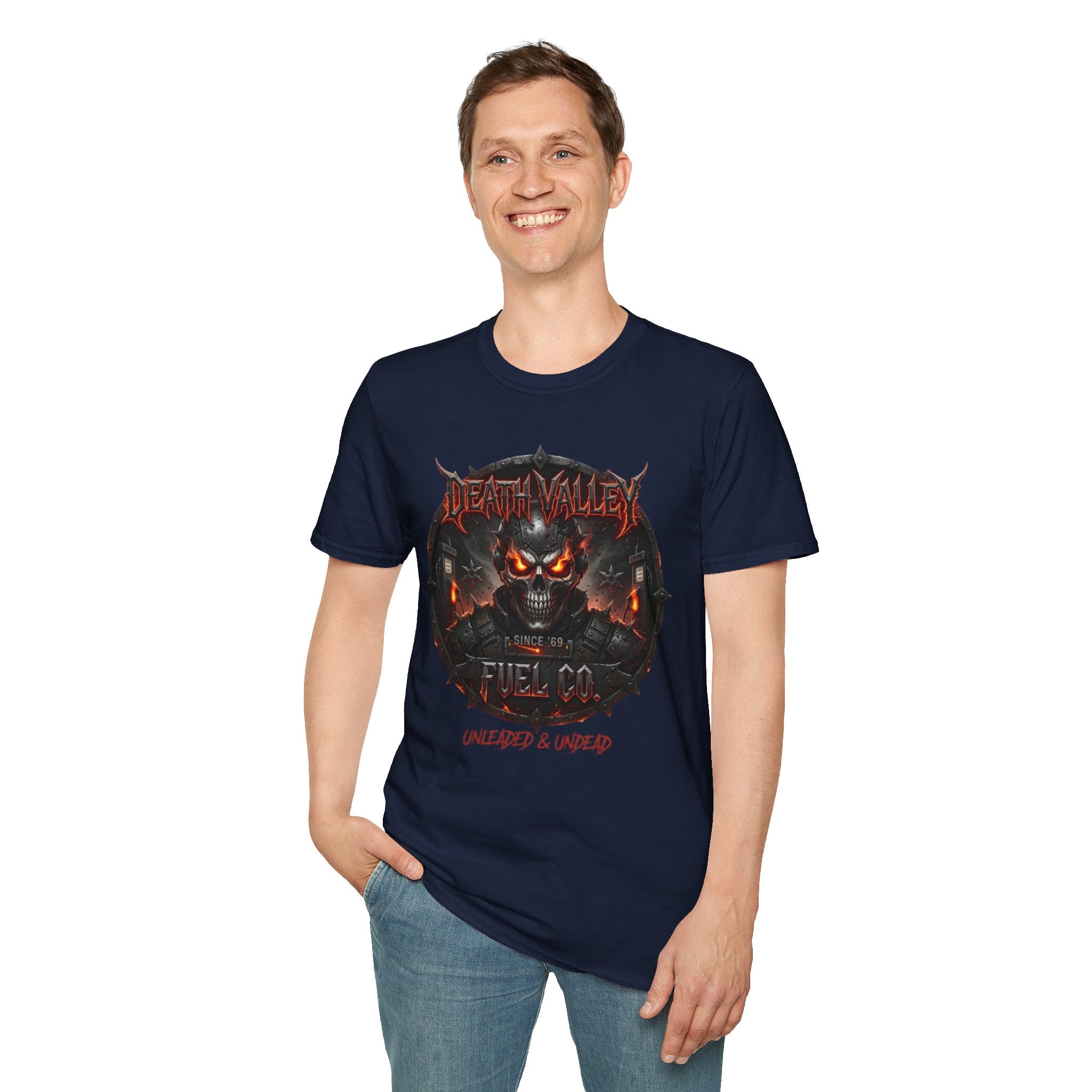 Death Valley Fuel Co. Tee — Unleaded & Undead Navy T-Shirt