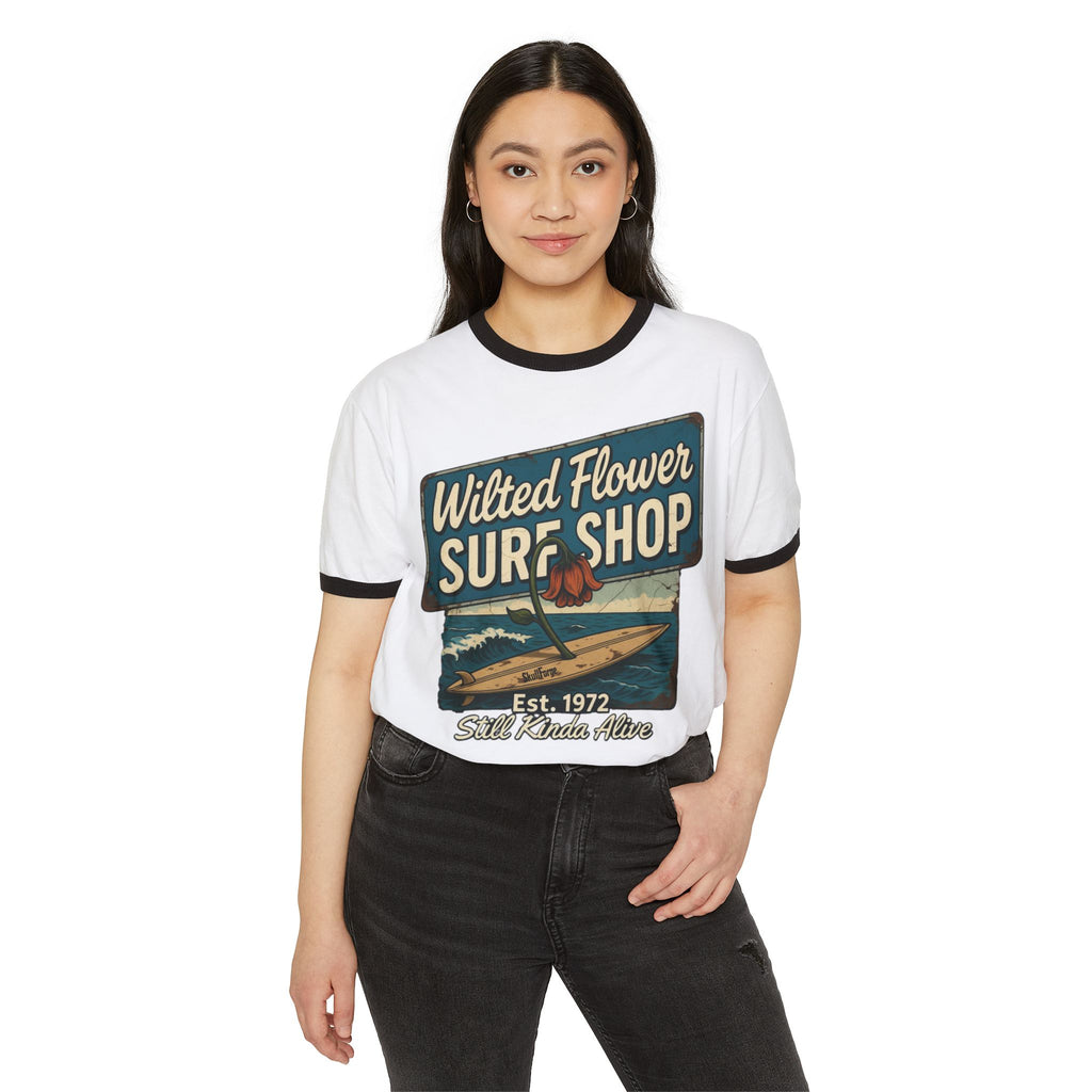 Wilted Flower Surf Shop Vintage Ringer Tee T-Shirt