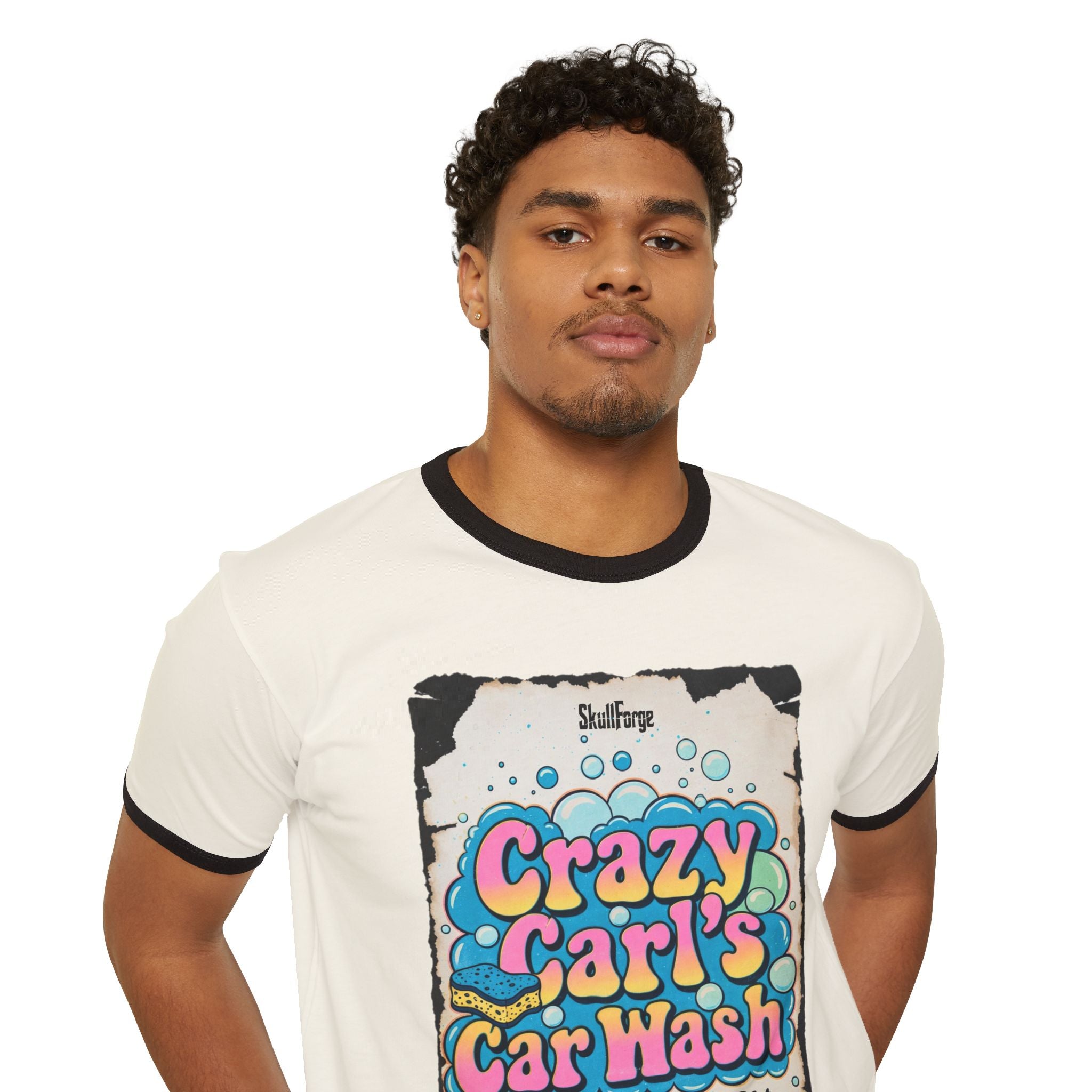 Crazy Carl's Car Wash Vintage Ringer Tee T-Shirt