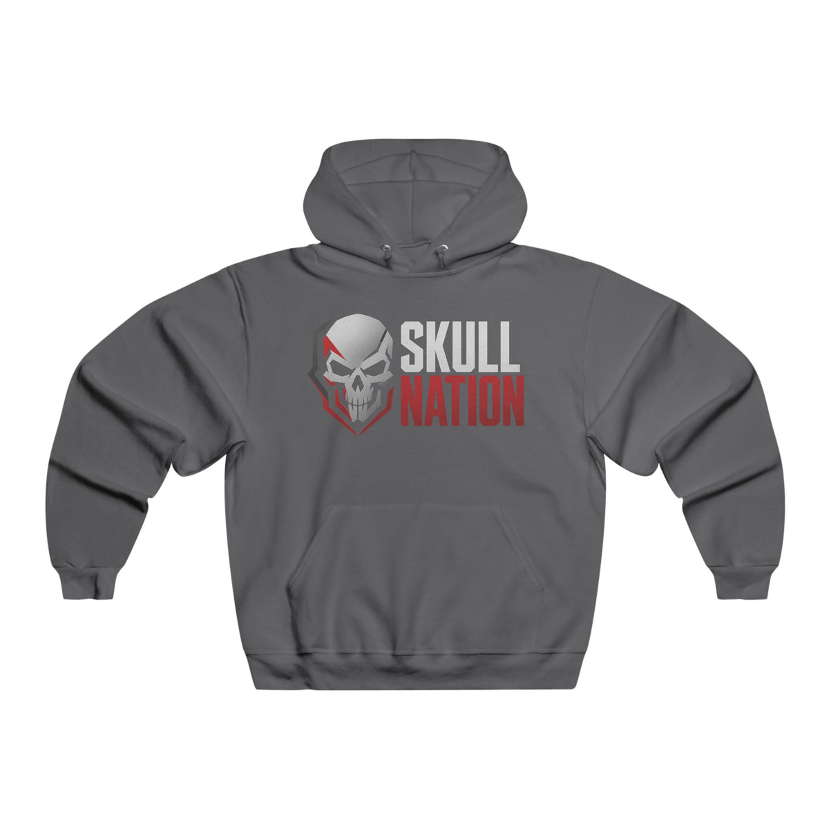 Skull Nation Men's Heavyweight Hoodie Charcoal Grey Hoodie