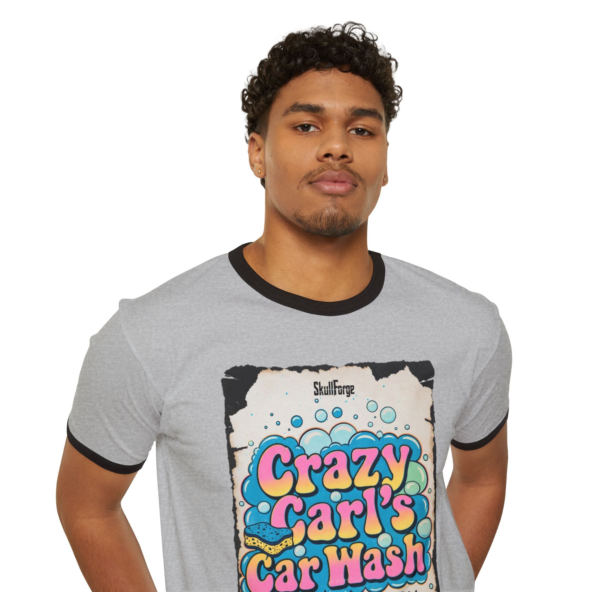 Crazy Carl's Car Wash Vintage Ringer Tee T-Shirt