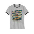 Wilted Flower Surf Shop Vintage Ringer Tee Heather Grey Black T-Shirt