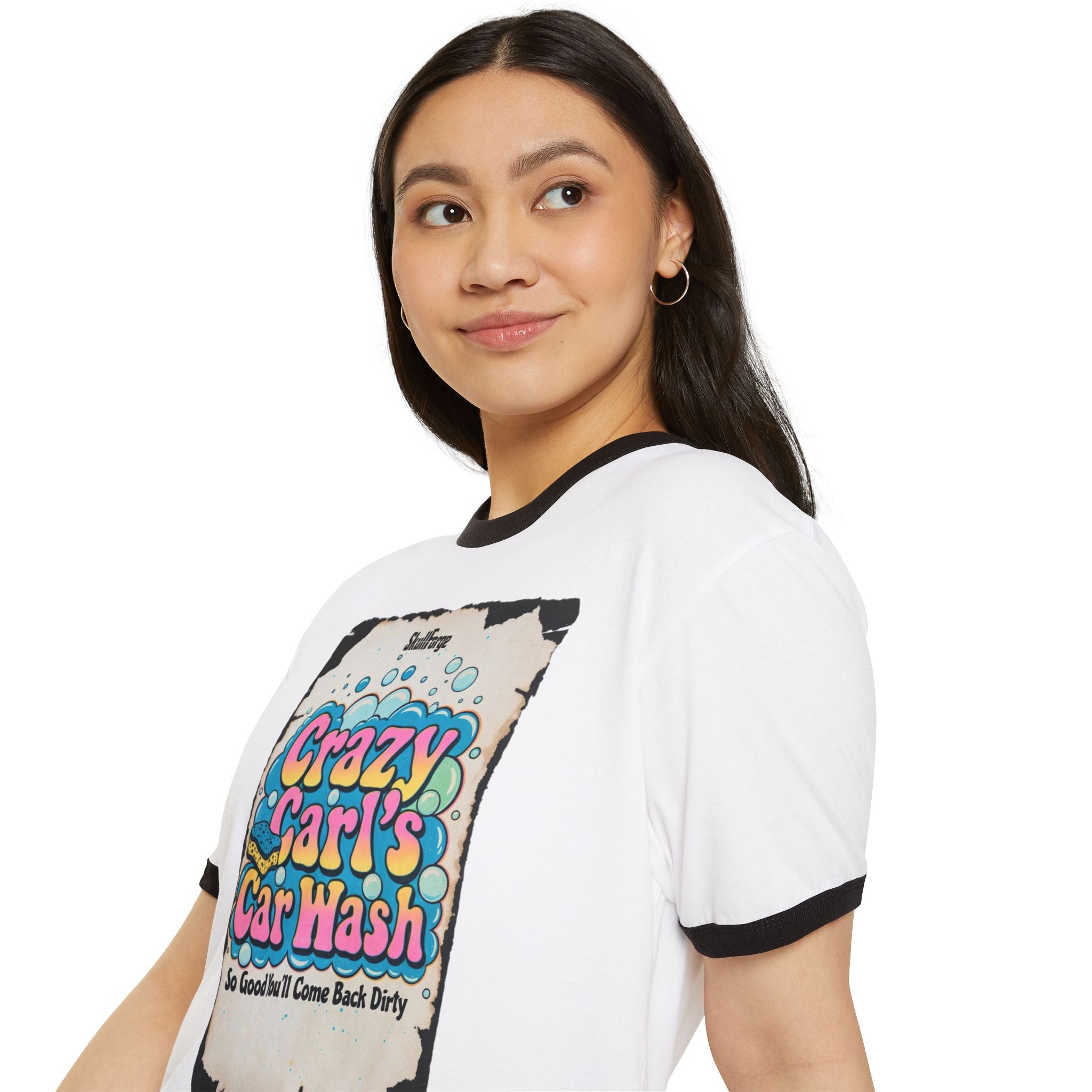Crazy Carl's Car Wash Vintage Ringer Tee T-Shirt