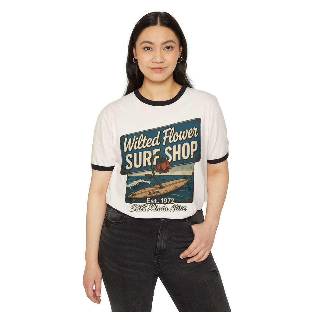 Wilted Flower Surf Shop Vintage Ringer Tee T-Shirt