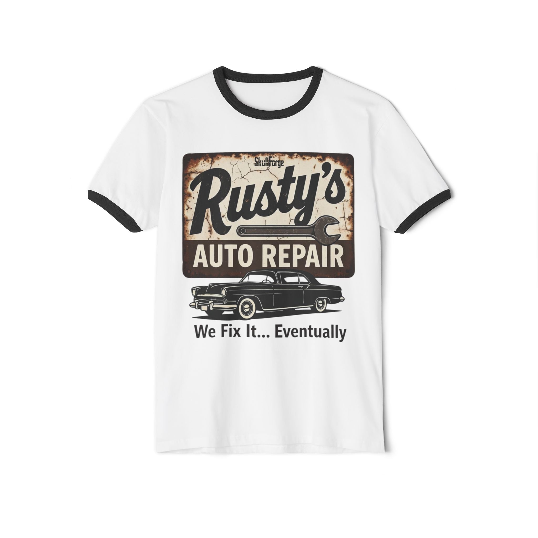 Rusty's Auto Repair Vintage Ringer Tee
