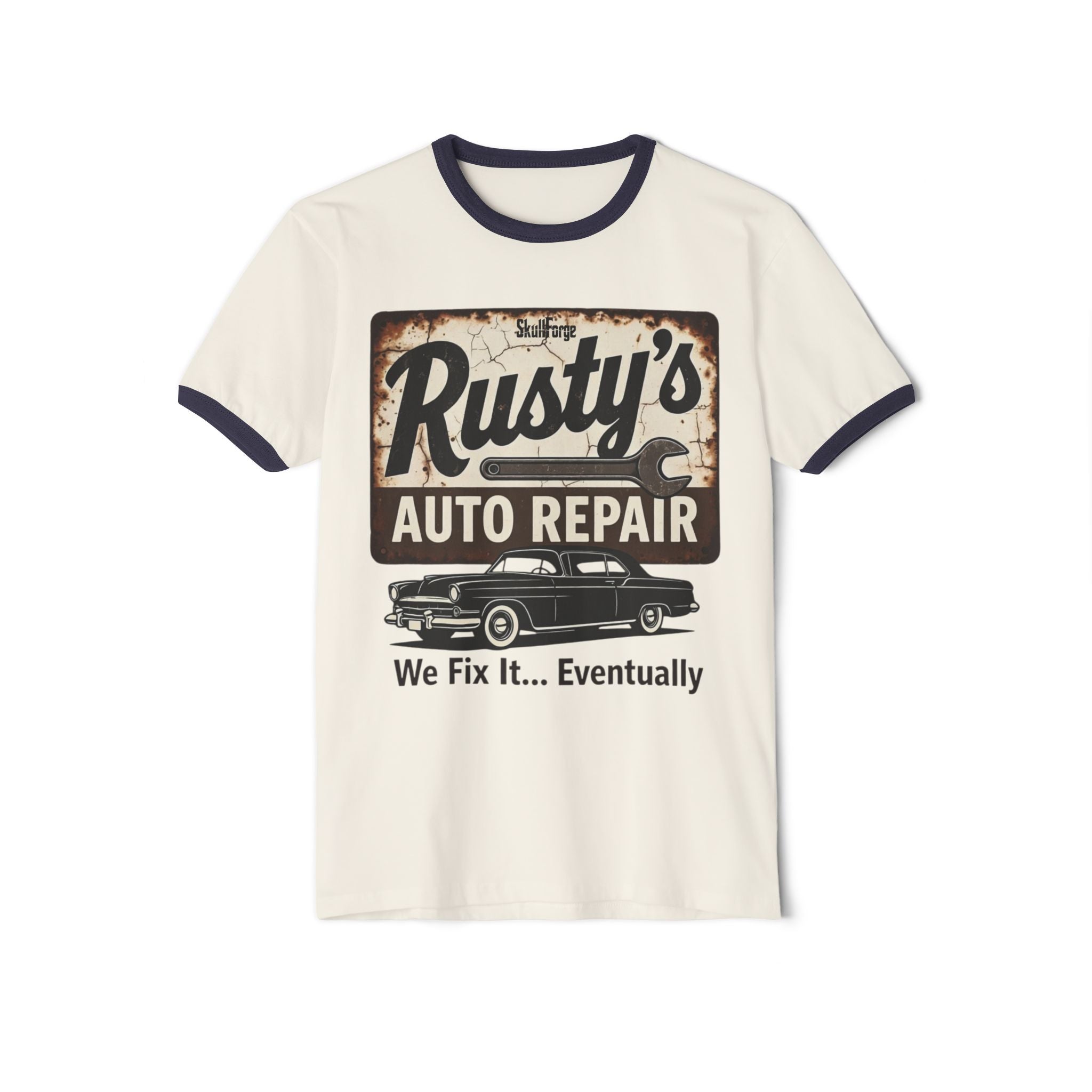 Rusty's Auto Repair Vintage Ringer Tee