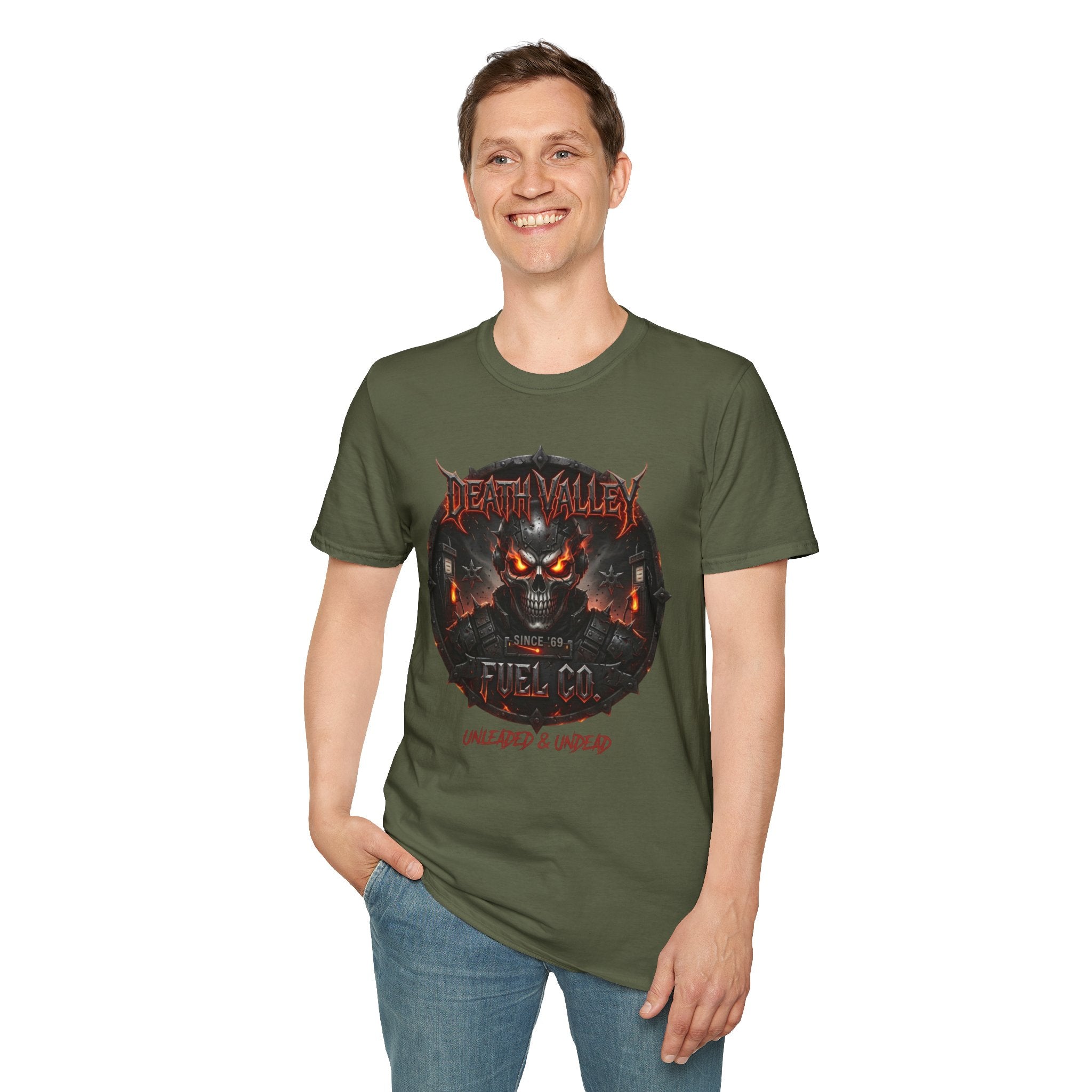 Death Valley Fuel Co. Tee — Unleaded & Undead Military Green T-Shirt
