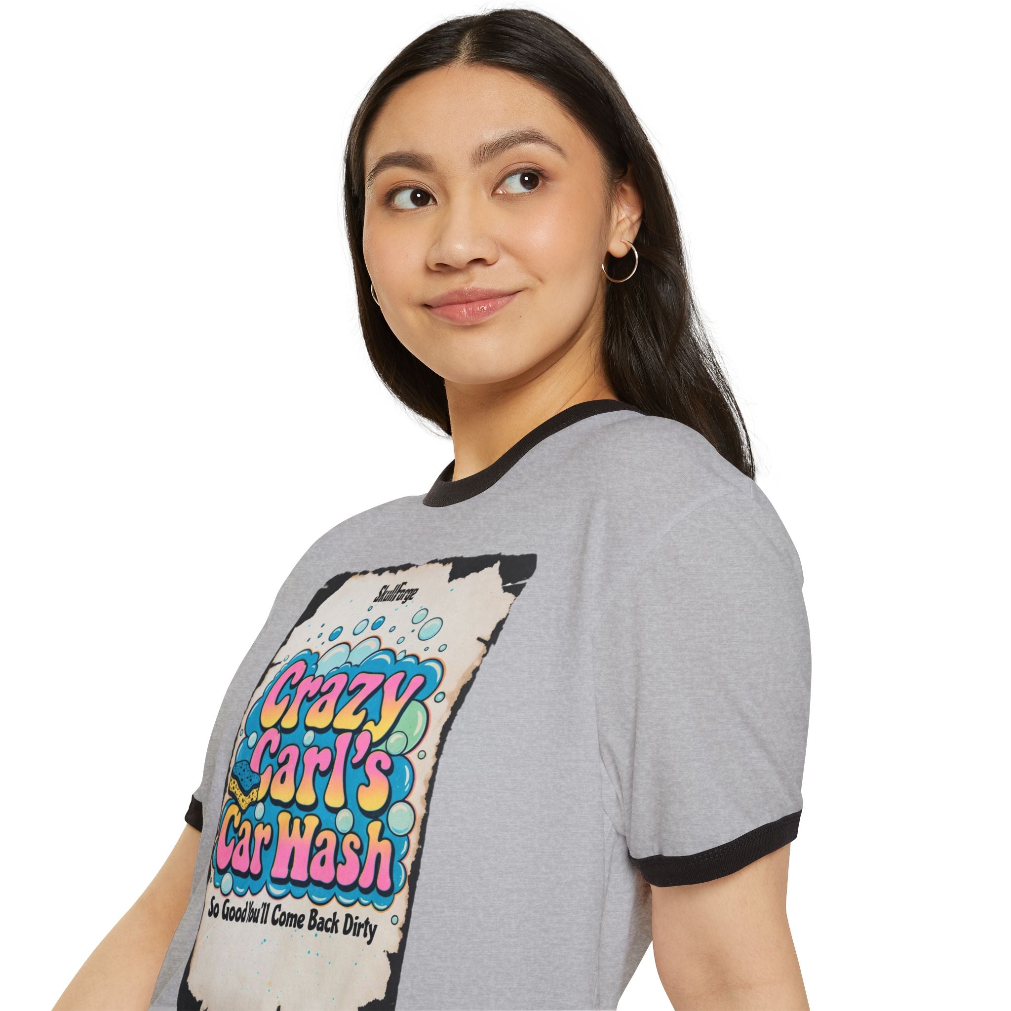 Crazy Carl's Car Wash Vintage Ringer Tee T-Shirt
