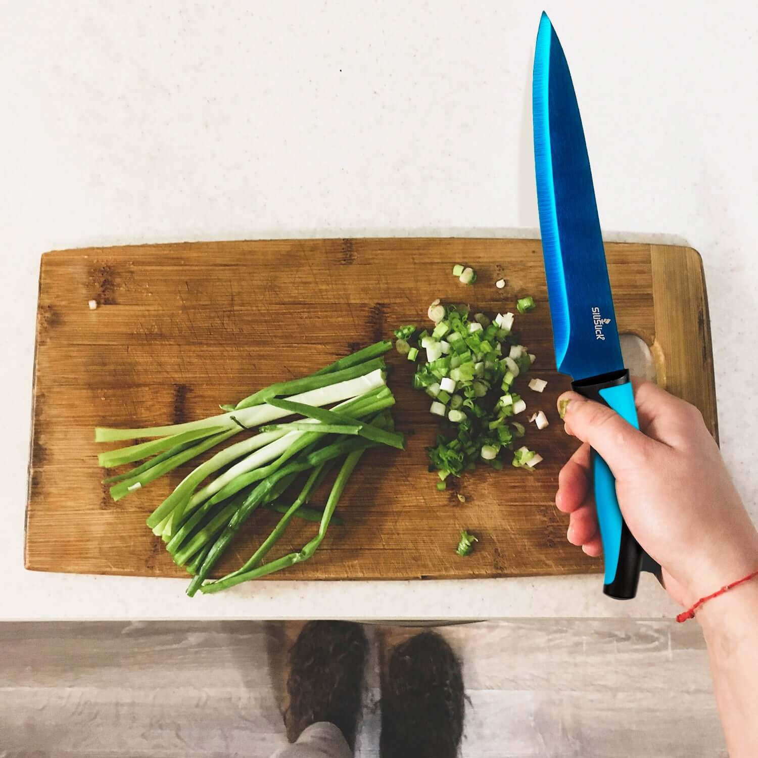 Kitchen Knife Set Kit & Black Magnetic Rack & sharpener Kitchen knives
