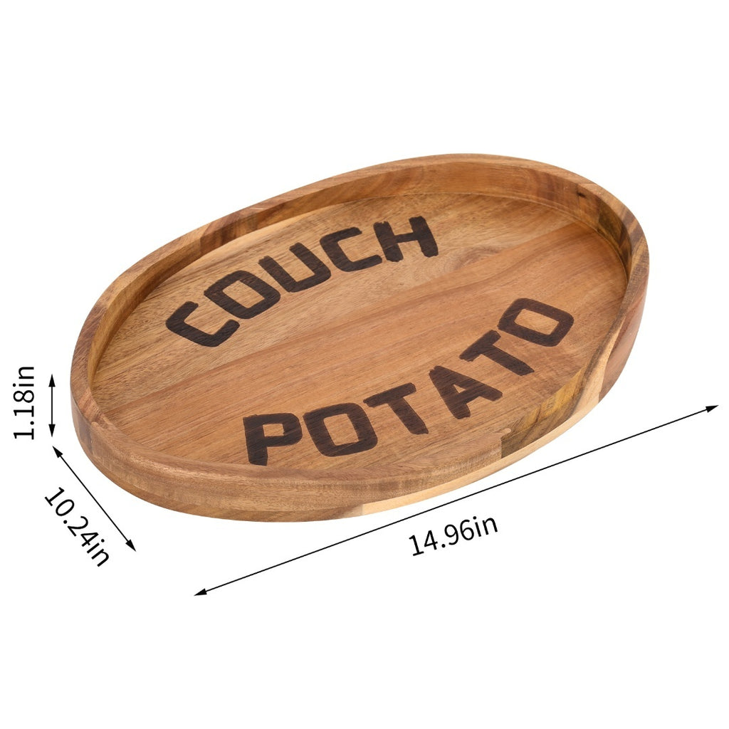 Couch Potato Tray-Smart Clip-On Sofa Tray Made of Acacia Wood Sofa Tray