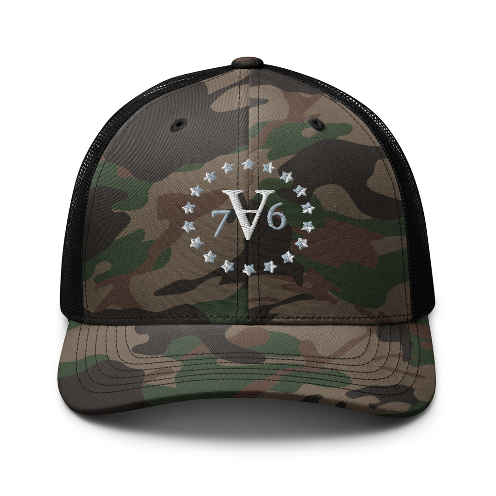 American Viking '76 Camouflage trucker hat Camo Black Trucker Hats