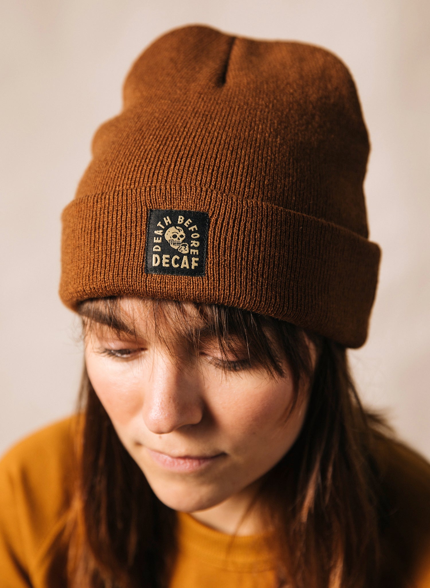Death Before Decaf Beanie Beanies in Hats