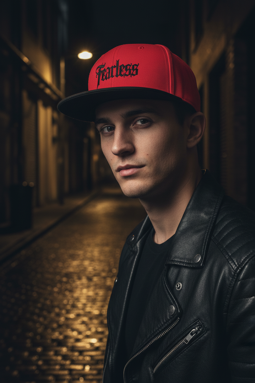 Fearless Snapback — Dark Editorial Lifestyle v2