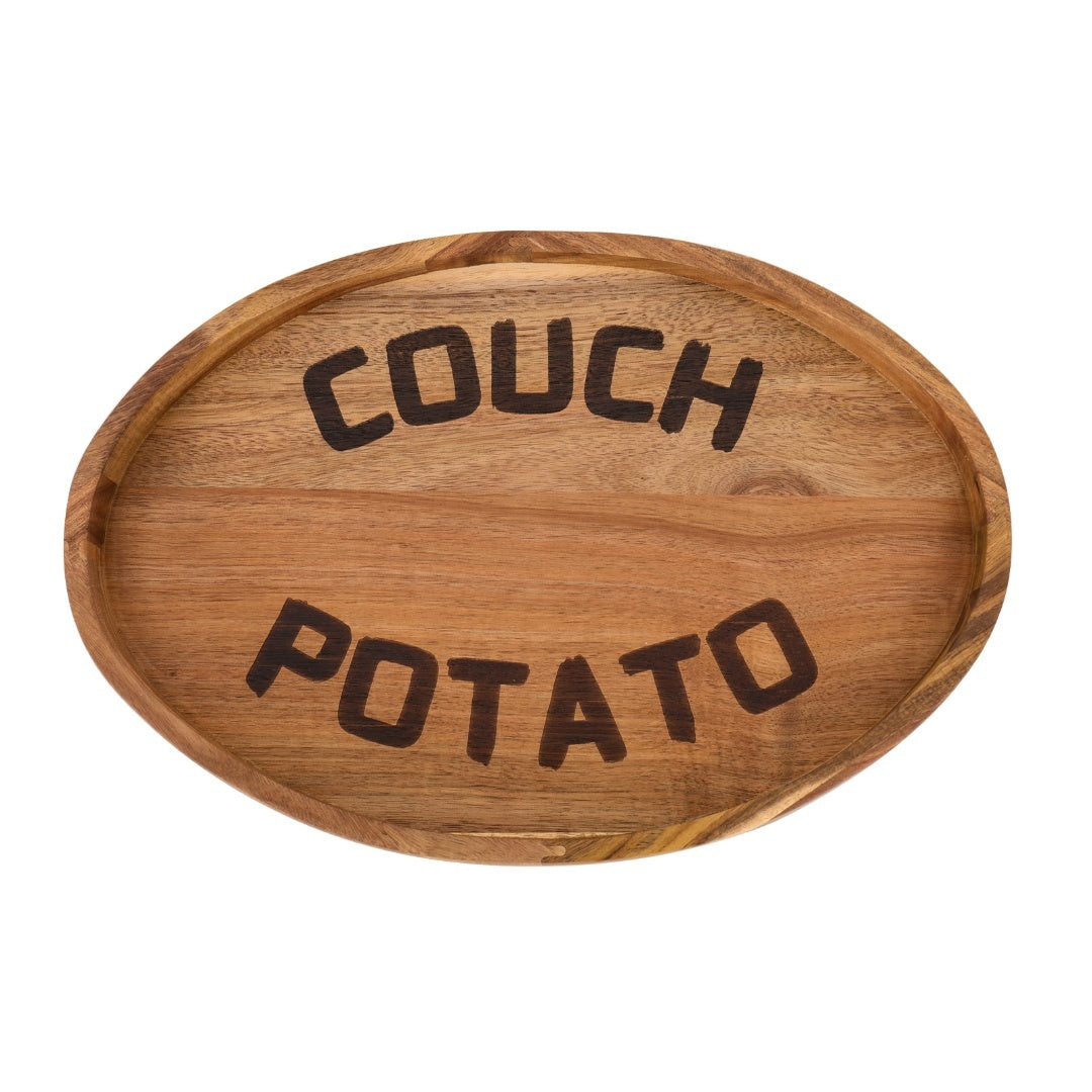 Couch Potato Tray-Smart Clip-On Sofa Tray Made of Acacia Wood Sofa Tray