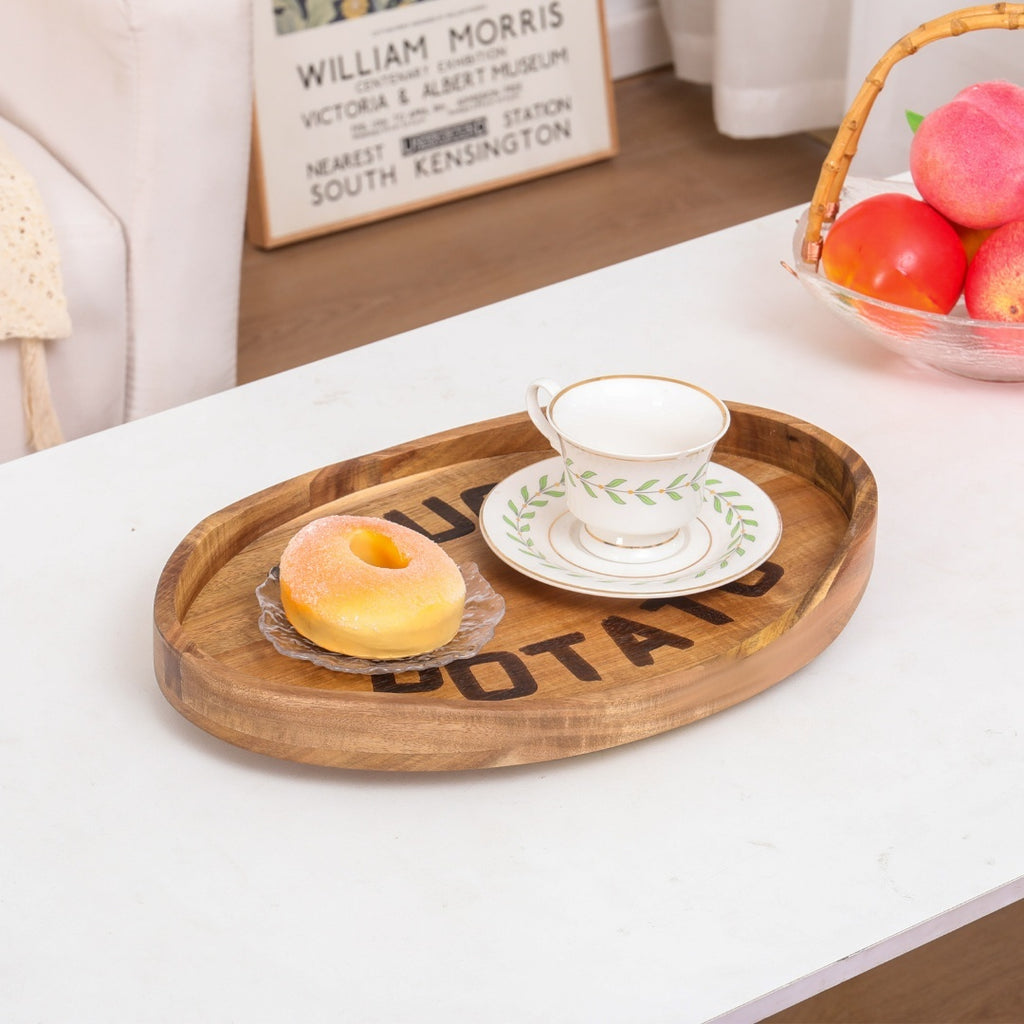 Couch Potato Tray-Smart Clip-On Sofa Tray Made of Acacia Wood Sofa Tray