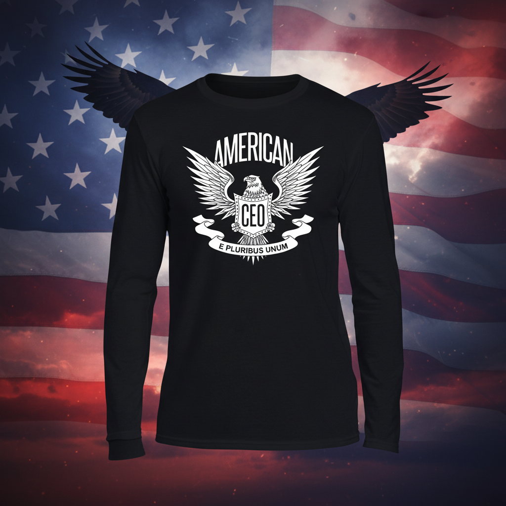 American CEO Patriotic Eagle Men's Long Sleeve Shirt T-SHIRT