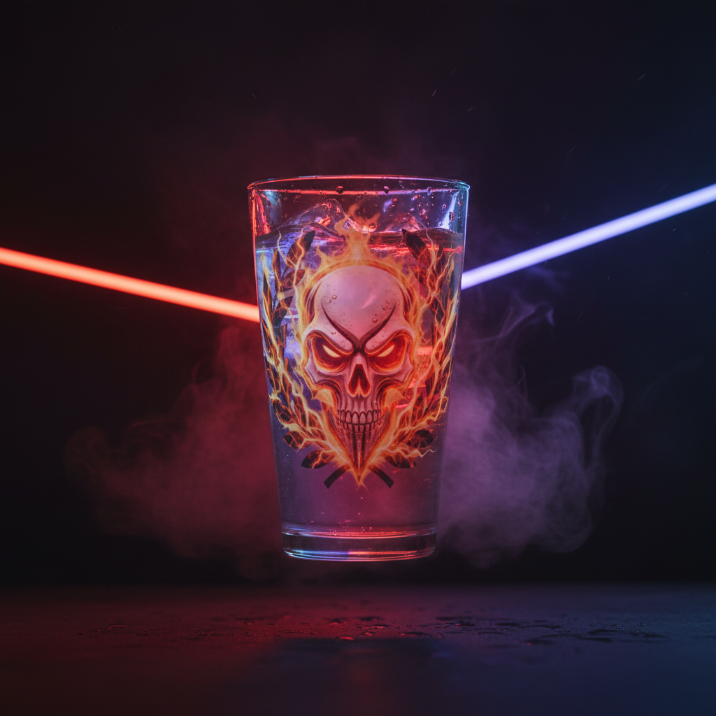 Blazing Skull Rage Shaker pint glass Drinkware