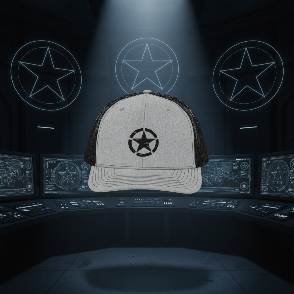 Star of Sarge Snapback Trucker Cap EMBROIDERY