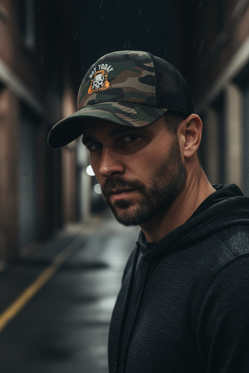 Not Today Camouflage Trucker Hat HAT