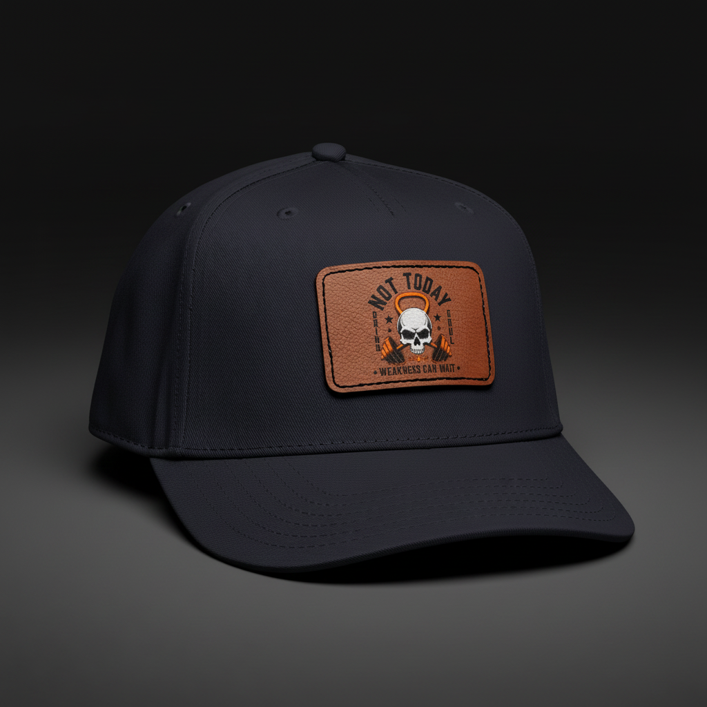 Not Today Leather Patch Baseball Cap Hats