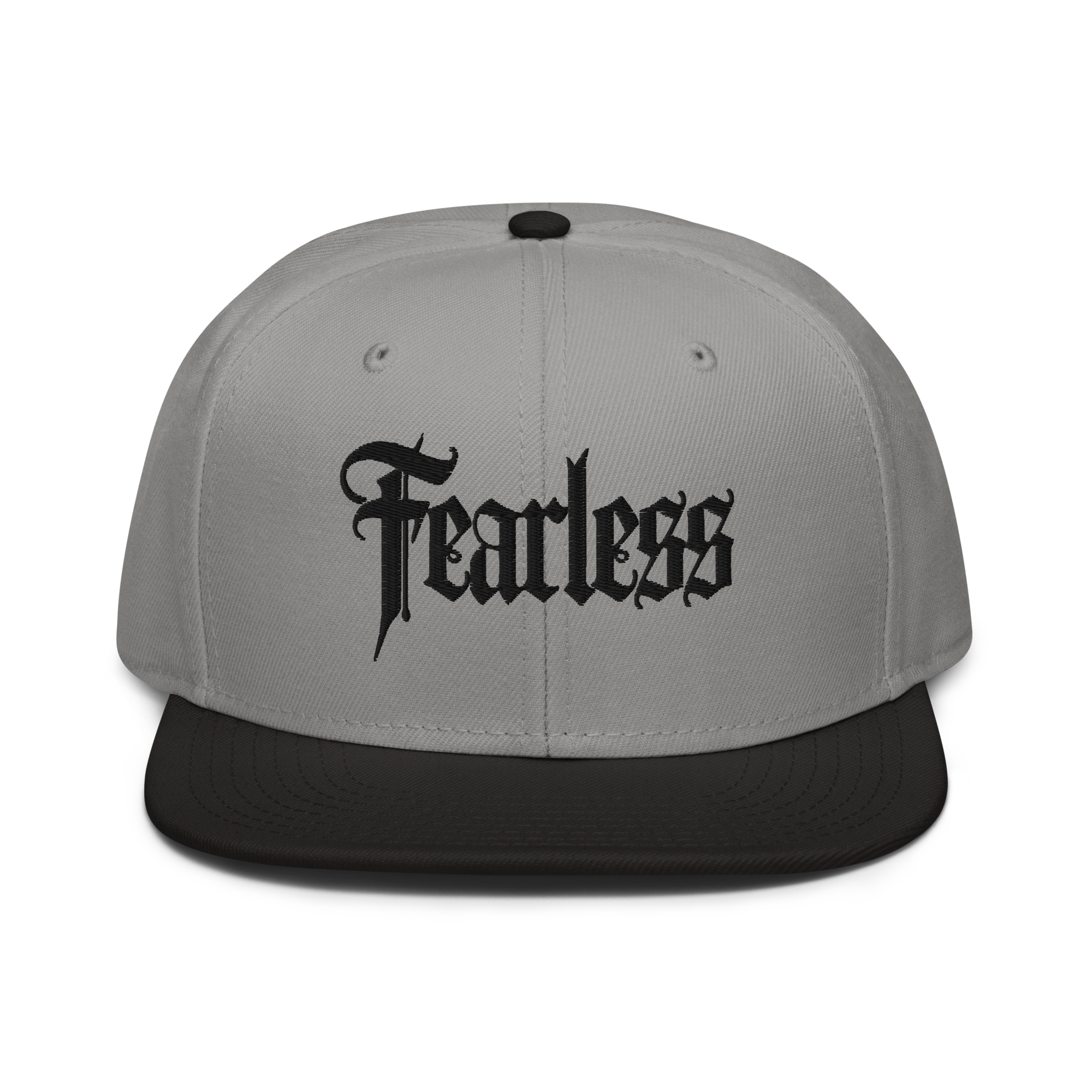 Fearless Snapback Hat Black Gray Gray Hat