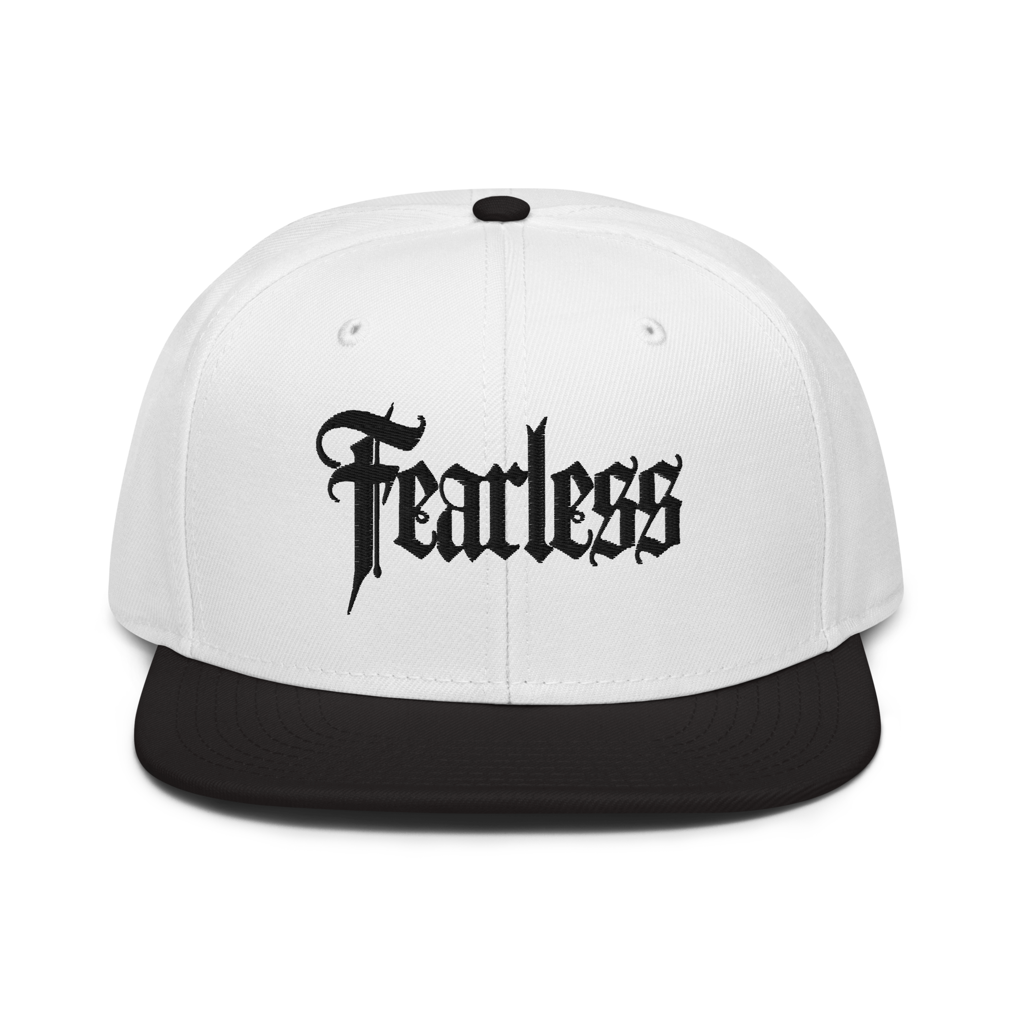 Fearless Snapback Hat Black White White Hat