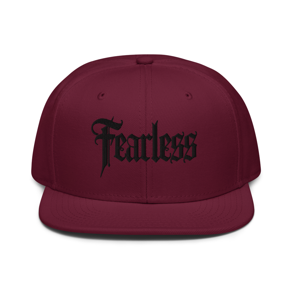 Snapback Hat Burgundy maroon EMBROIDERY