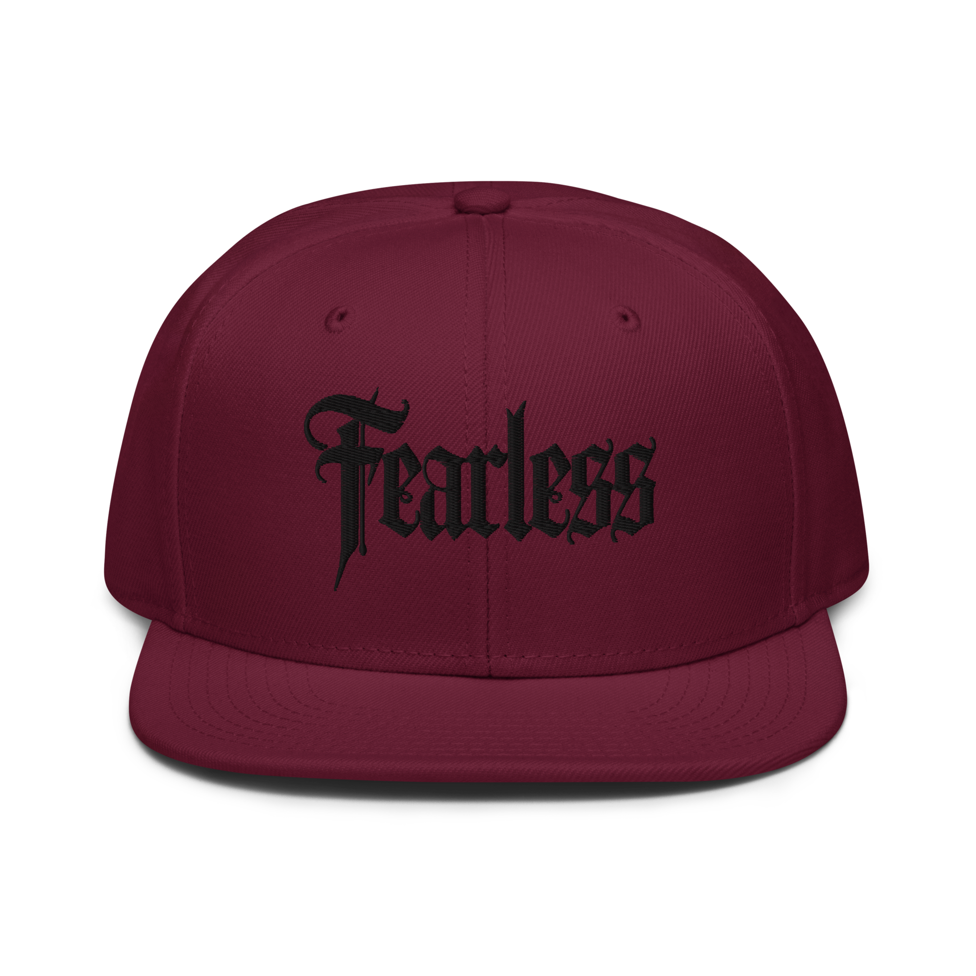 Snapback Hat Burgundy maroon EMBROIDERY