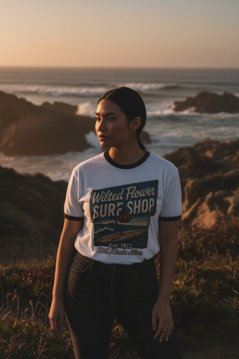 Wilted Flower Surf Shop Editorial Mockup